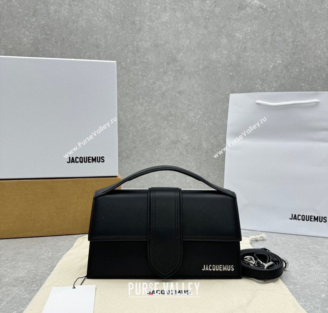 Jacquemus Le Bambino Medium Crossbody Bag in Calf Leather Black/Silver 2025 2056 (ningm-250804031)