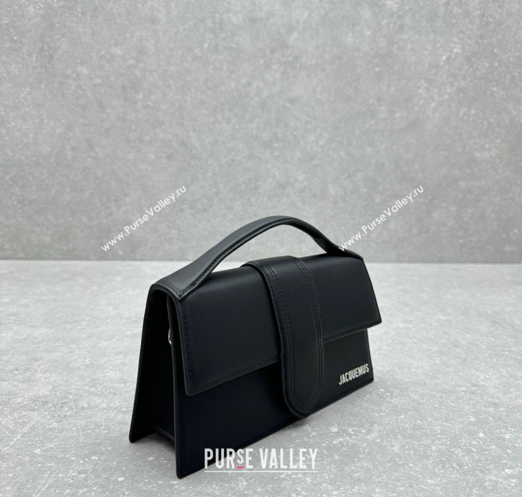 Jacquemus Le Bambino Medium Crossbody Bag in Calf Leather Black/Silver 2025 2056 (ningm-250804031)