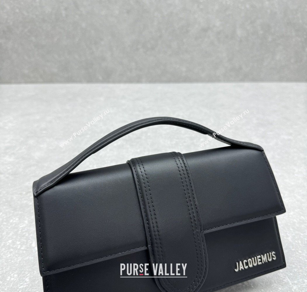 Jacquemus Le Bambino Medium Crossbody Bag in Calf Leather Black/Silver 2025 2056 (ningm-250804031)
