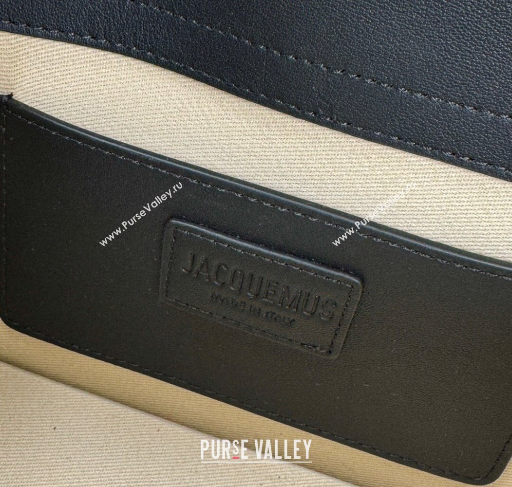 Jacquemus Le Bambino Medium Crossbody Bag in Calf Leather Black/Silver 2025 2056 (ningm-250804031)