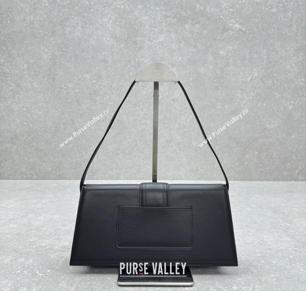 Jacquemus Le Bambino Long Envelope Medium Shoulder Bag in Calf Leather Black 2025 2036 (ningm-250804126)