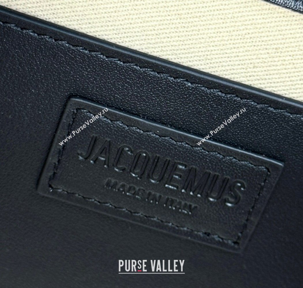 Jacquemus Le Bambino Long Envelope Medium Shoulder Bag in Calf Leather Black 2025 2036 (ningm-250804126)