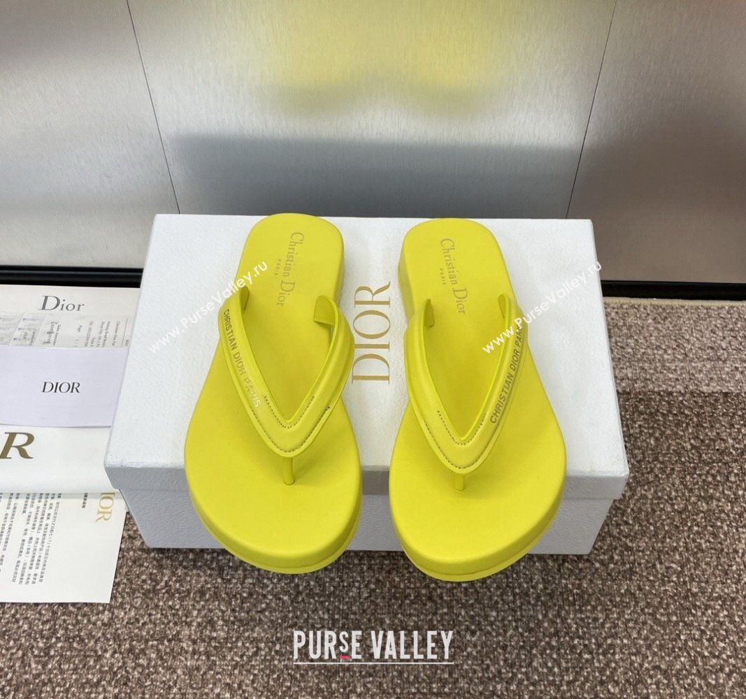 Dior Diorsea Flat Thong Sandal in Calfskin Yellow 2024 0724001 (MD-240724057)