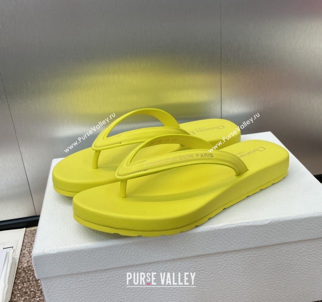 Dior Diorsea Flat Thong Sandal in Calfskin Yellow 2024 0724001 (MD-240724057)