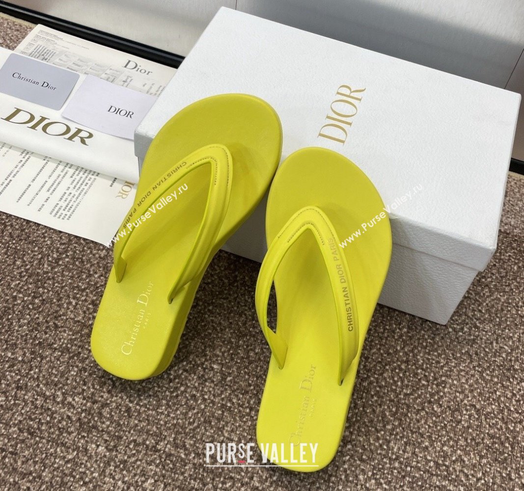 Dior Diorsea Flat Thong Sandal in Calfskin Yellow 2024 0724001 (MD-240724057)