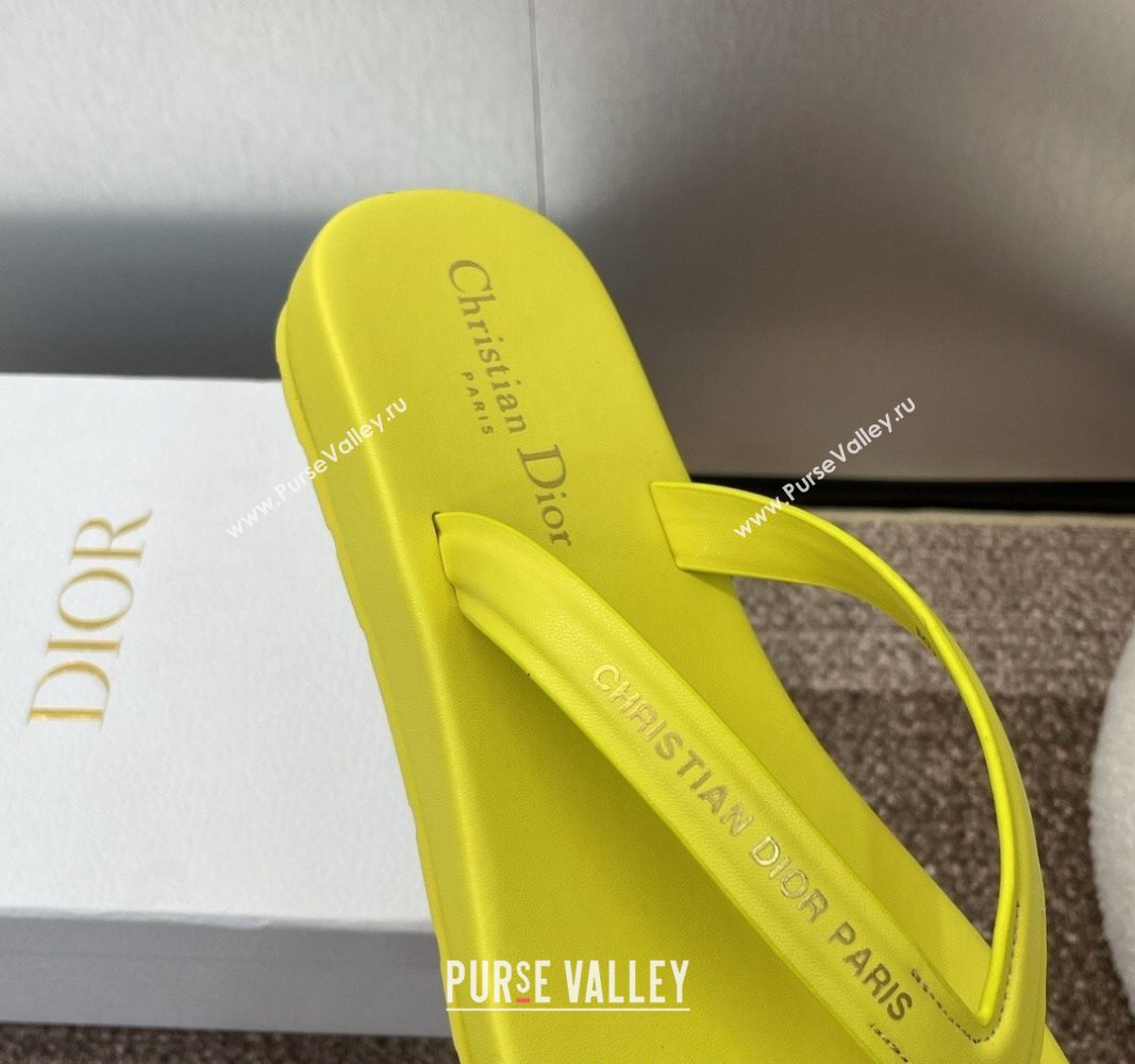 Dior Diorsea Flat Thong Sandal in Calfskin Yellow 2024 0724001 (MD-240724057)