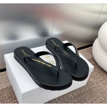 Dior Diorsea Flat Thong Sandal in Calfskin Black 2024 0724001 (MD-240724059)