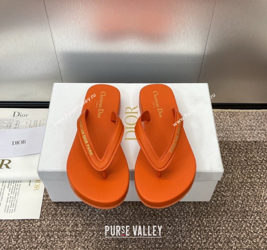 Dior Diorsea Flat Thong Sandal in Calfskin Orange 2024 0724001 (MD-240724060)