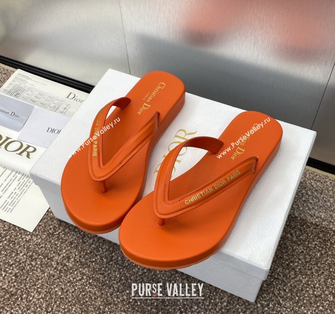 Dior Diorsea Flat Thong Sandal in Calfskin Orange 2024 0724001 (MD-240724060)