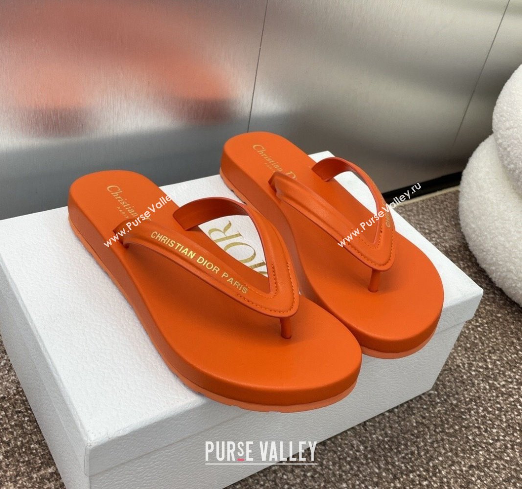 Dior Diorsea Flat Thong Sandal in Calfskin Orange 2024 0724001 (MD-240724060)