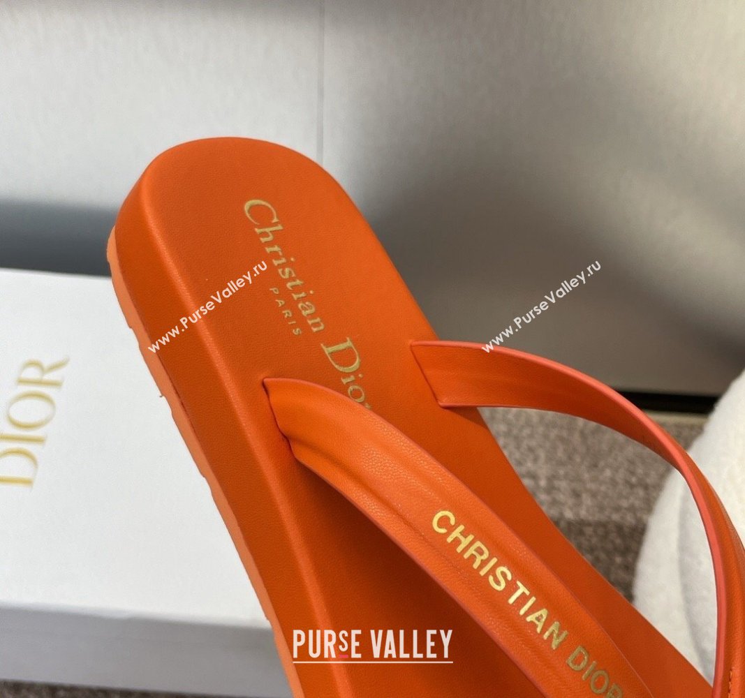 Dior Diorsea Flat Thong Sandal in Calfskin Orange 2024 0724001 (MD-240724060)