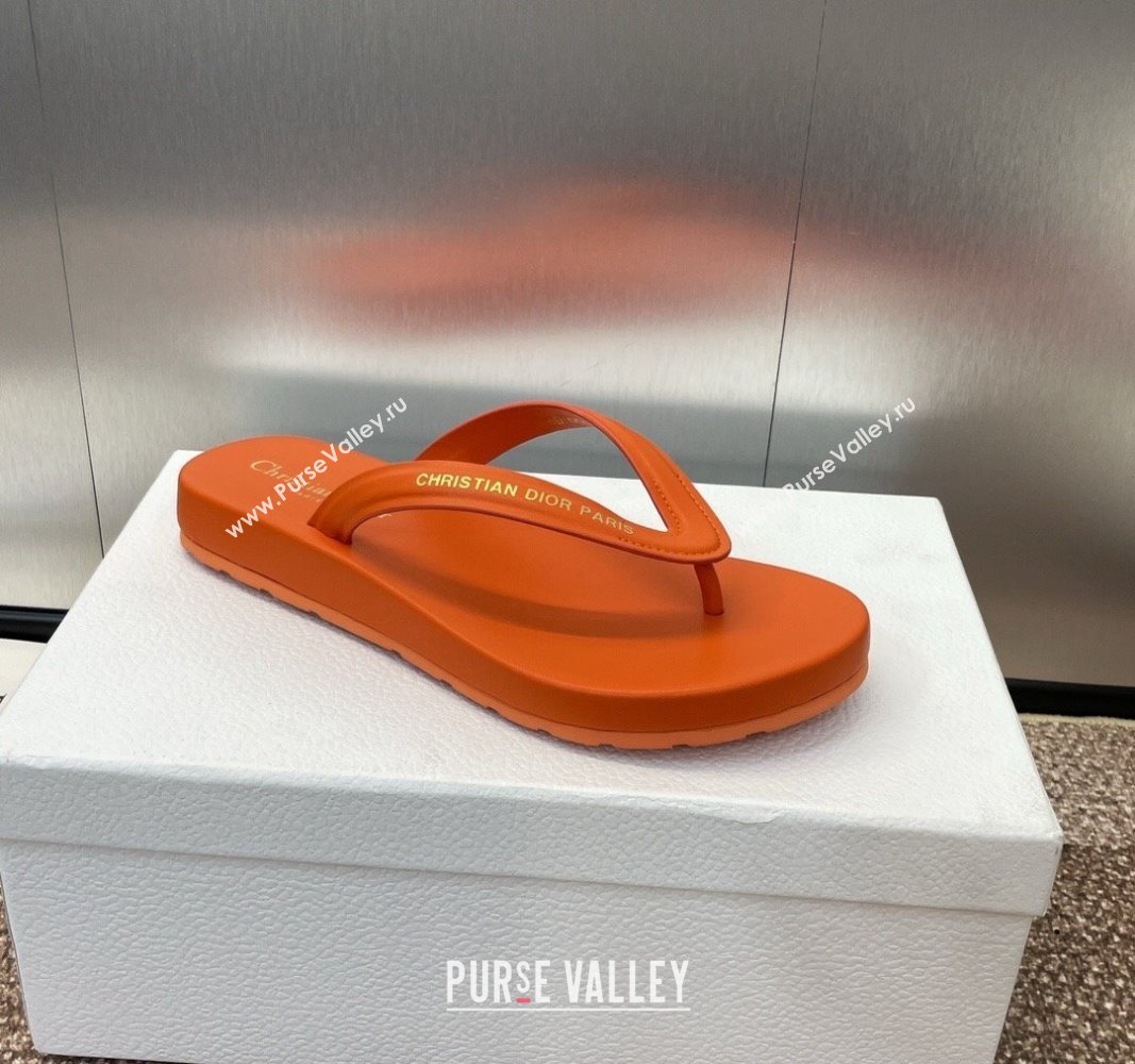 Dior Diorsea Flat Thong Sandal in Calfskin Orange 2024 0724001 (MD-240724060)