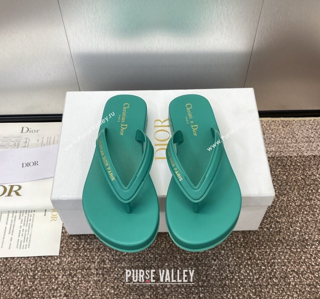 Dior Diorsea Flat Thong Sandal in Calfskin Green 2024 0724001 (MD-240724062)