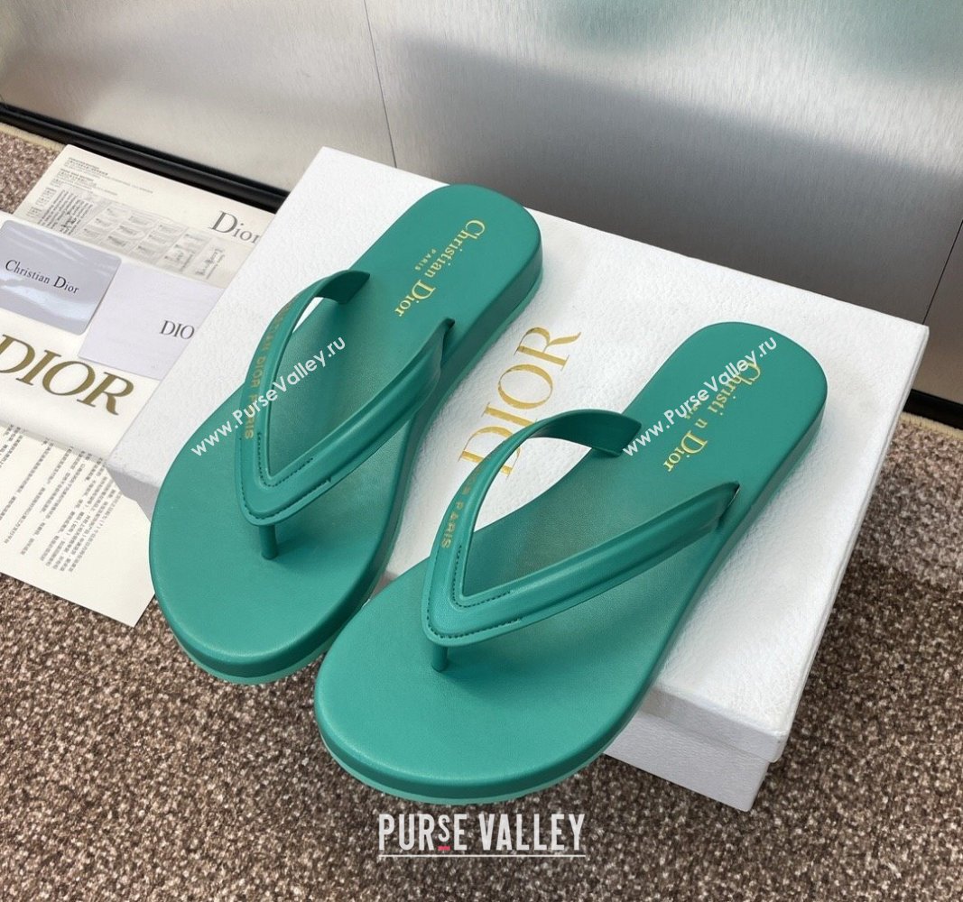 Dior Diorsea Flat Thong Sandal in Calfskin Green 2024 0724001 (MD-240724062)