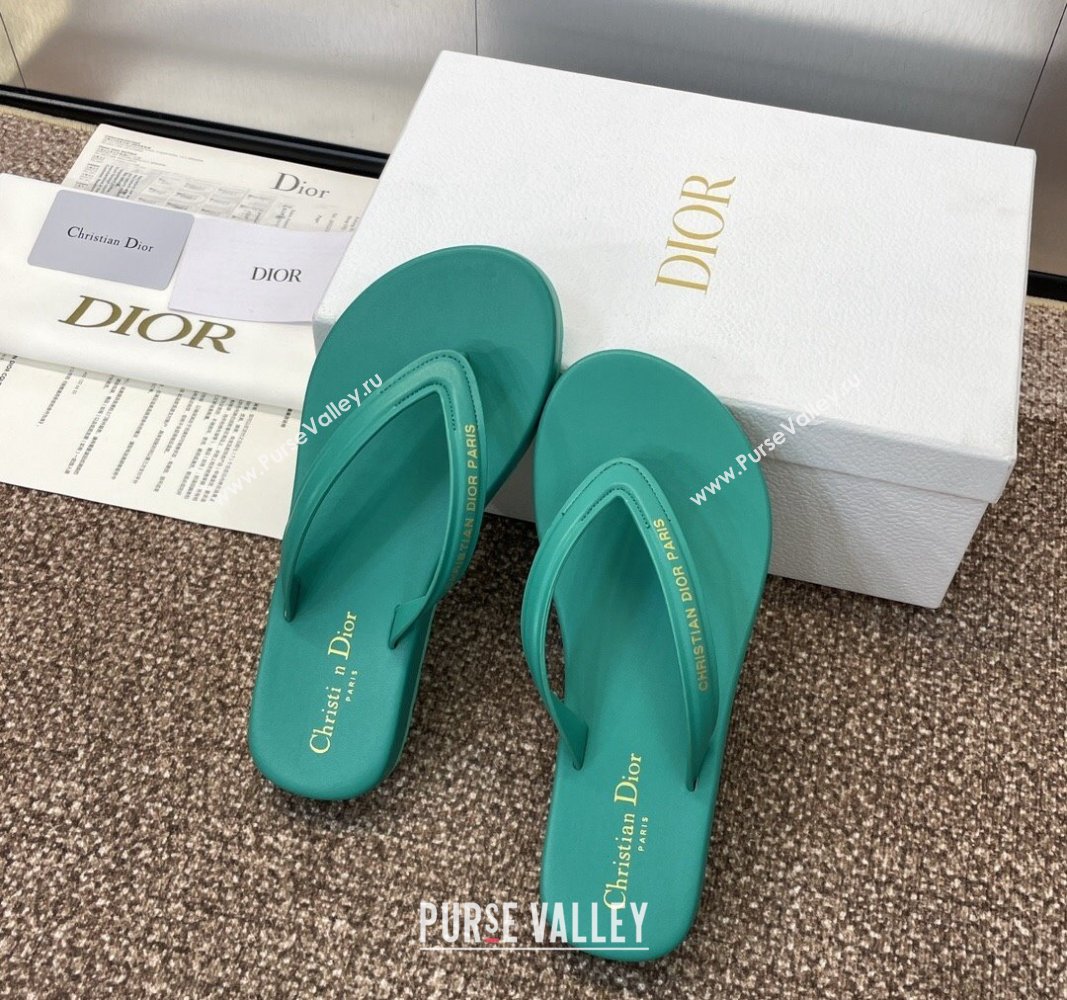 Dior Diorsea Flat Thong Sandal in Calfskin Green 2024 0724001 (MD-240724062)