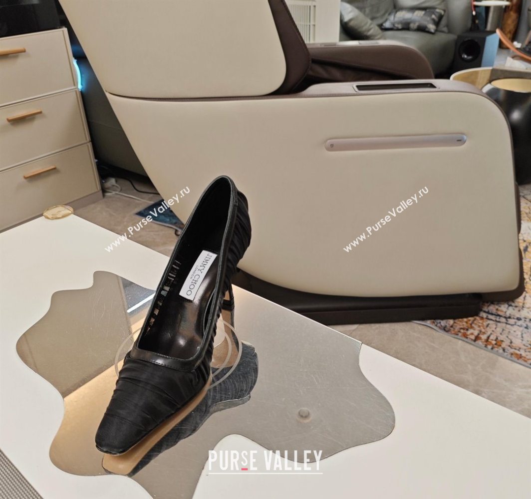 Jimmy Choo Lotta Tulle Mesh and Nappa Leather Pumps 8.5cm Black 2025 (MD-250605111)