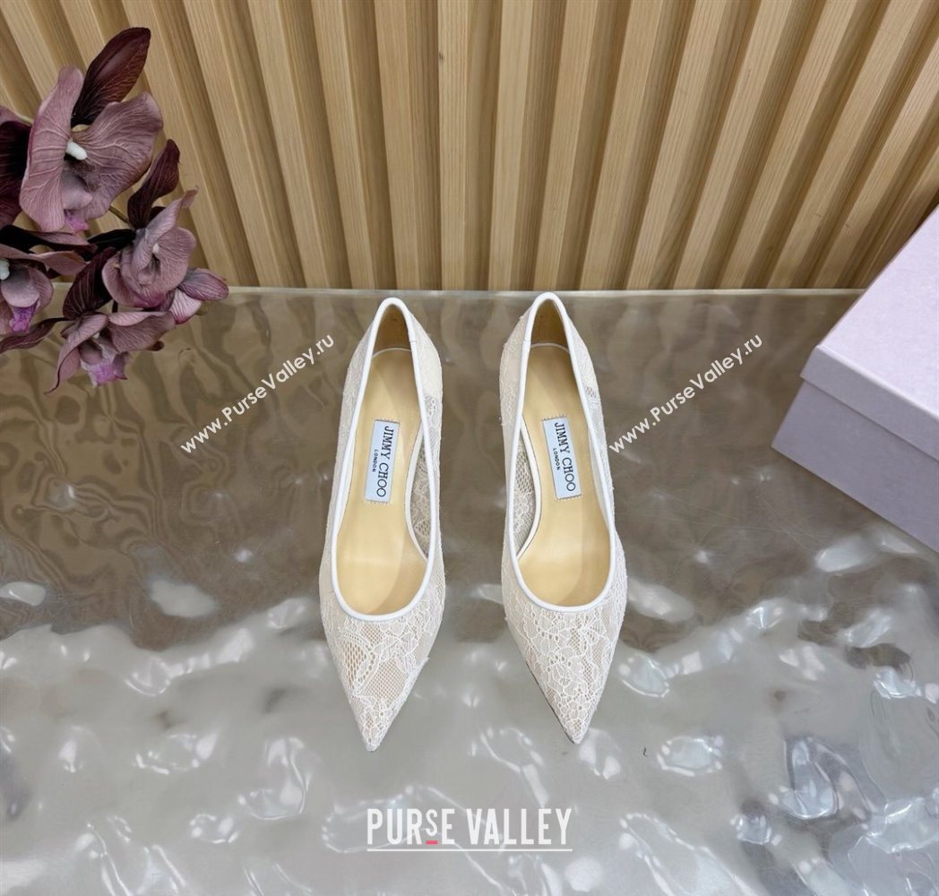 Jimmy Choo Romy Pumps 6.5cm in Lace Mesh Apricot 2025 1210 (MD-251210098)