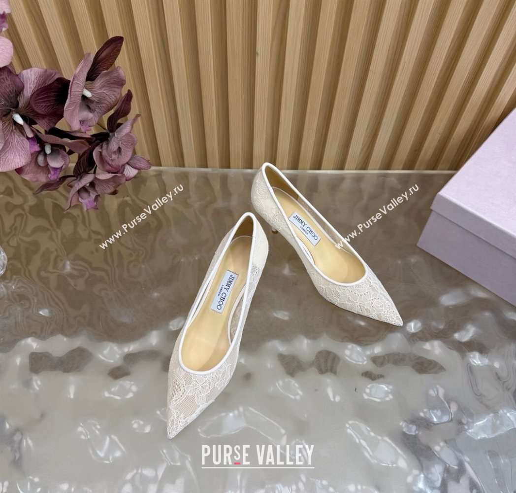Jimmy Choo Romy Pumps 6.5cm in Lace Mesh Apricot 2025 1210 (MD-251210098)