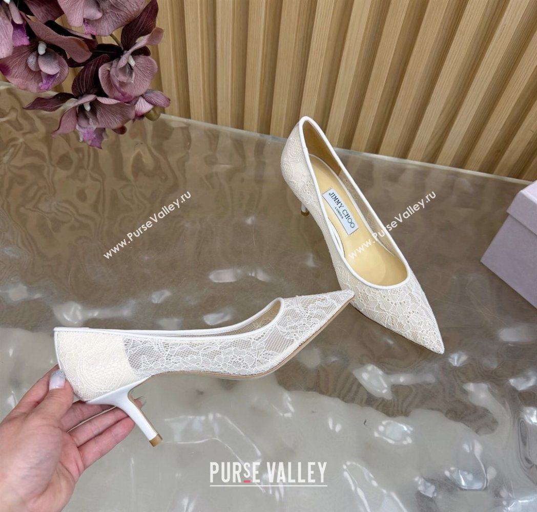 Jimmy Choo Romy Pumps 6.5cm in Lace Mesh Apricot 2025 1210 (MD-251210098)