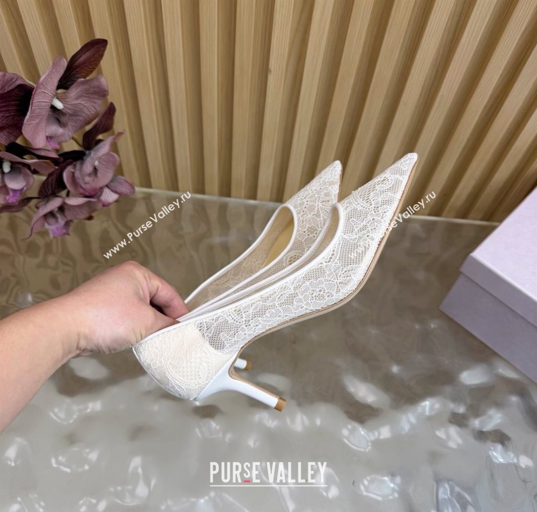 Jimmy Choo Romy Pumps 6.5cm in Lace Mesh Apricot 2025 1210 (MD-251210098)