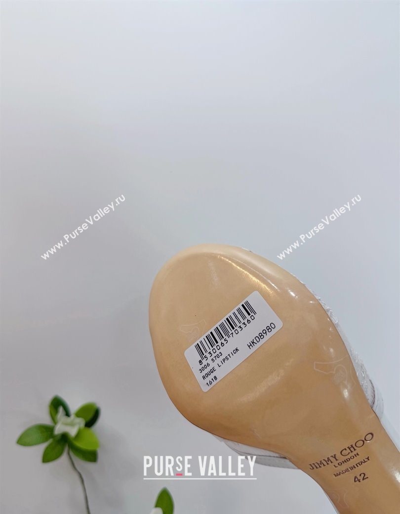 Jimmy Choo Sacora Heel Sandals 10.5cm in Floral Lace with Pearl White 2025 1210 (MD-251210111)