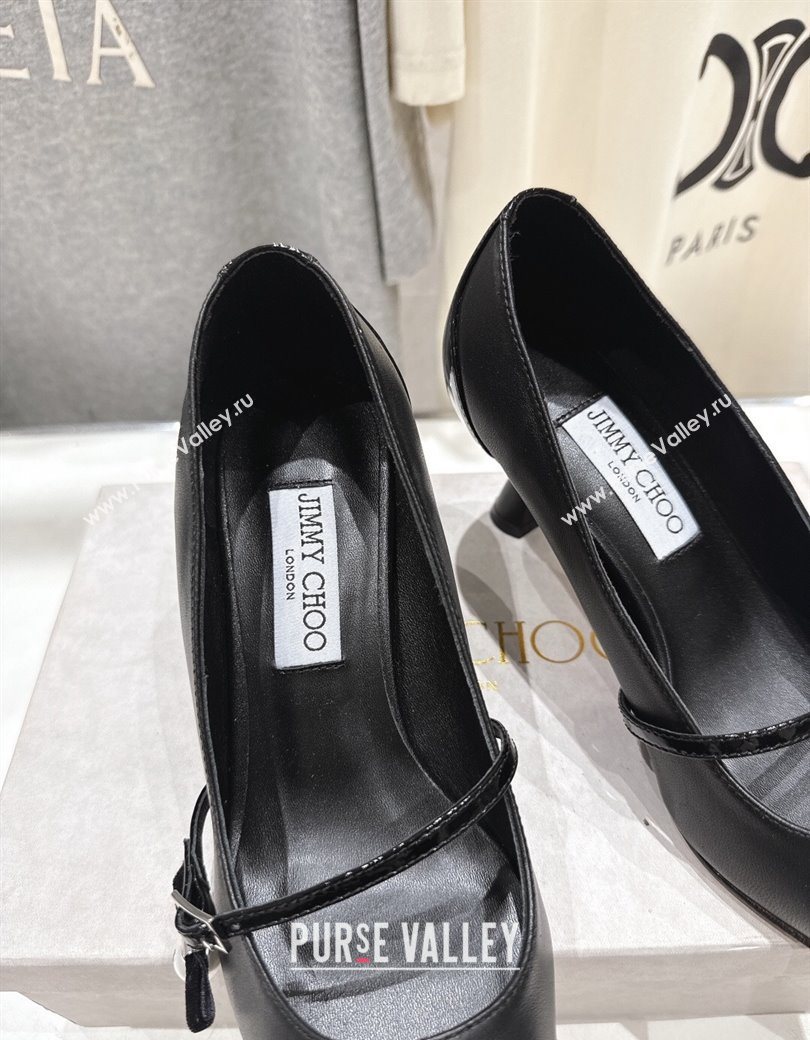 Jimmy Choo Aren Pumps 6.5cm in Lambskin Leather with Pearl Bow Black 2025 (MD-251210078)