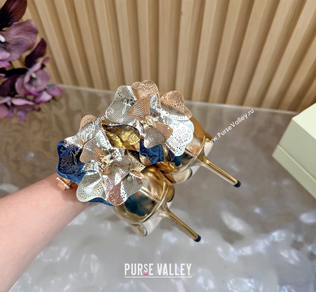 Jimmy Choo Marja Pumps 10cm in Patent Leather with Flower Gold 2026 (MD-260207018)