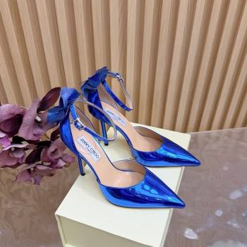Jimmy Choo Marja Pumps 10cm in Patent Leather with Flower Blue 2026 (MD-260207020)