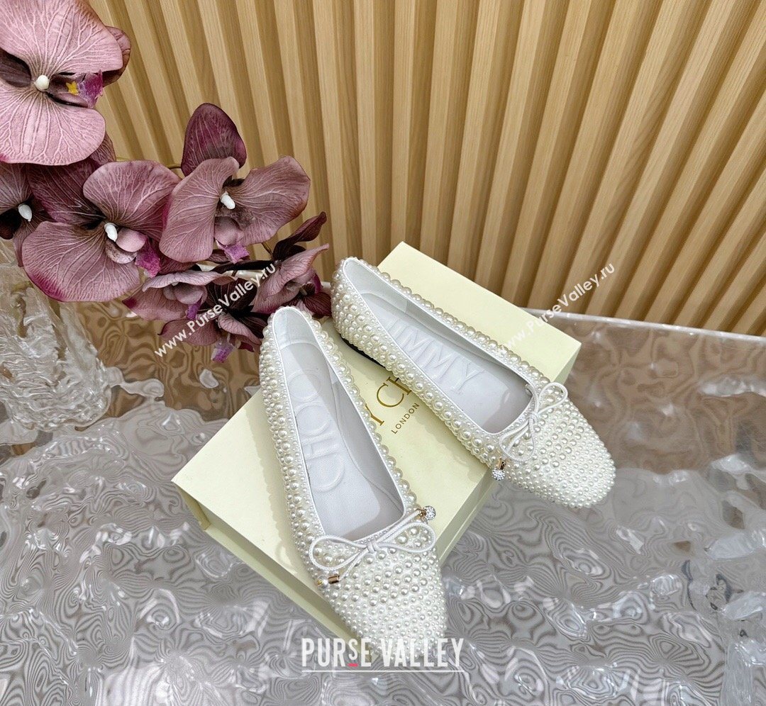 Jimmy Choo Pearls Allover Loafers Flat White 2026 JC020703 (MD-260207038)