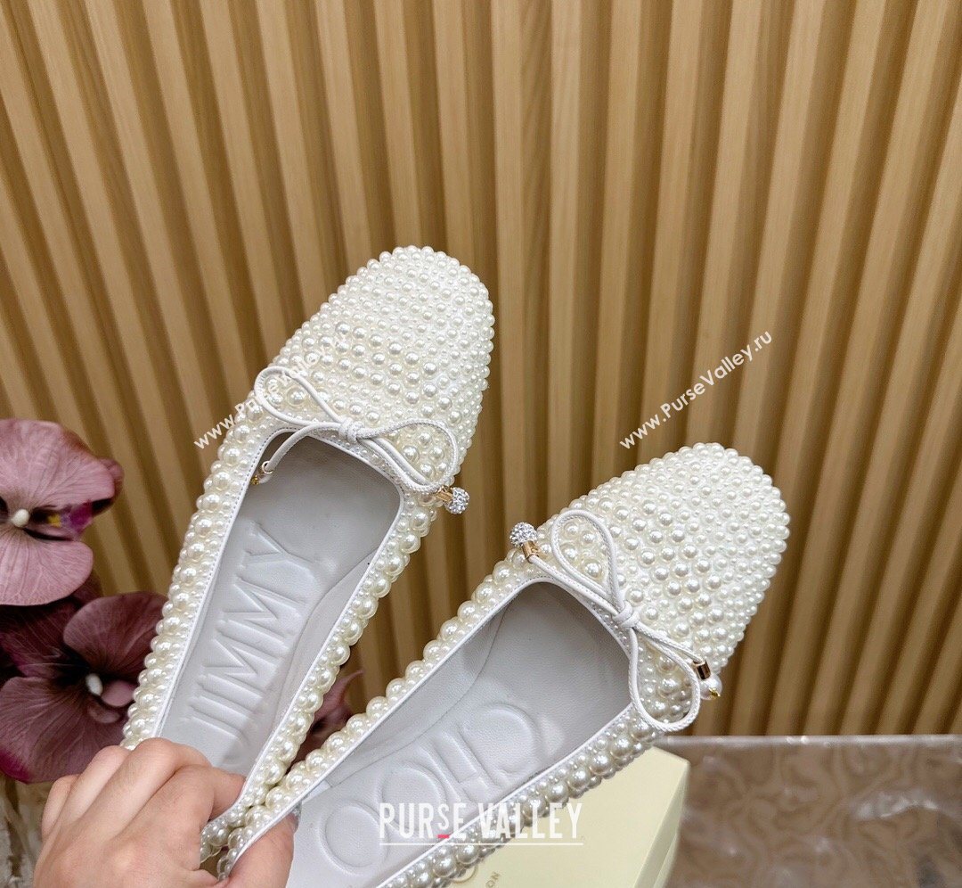 Jimmy Choo Pearls Allover Loafers Flat White 2026 JC020703 (MD-260207038)
