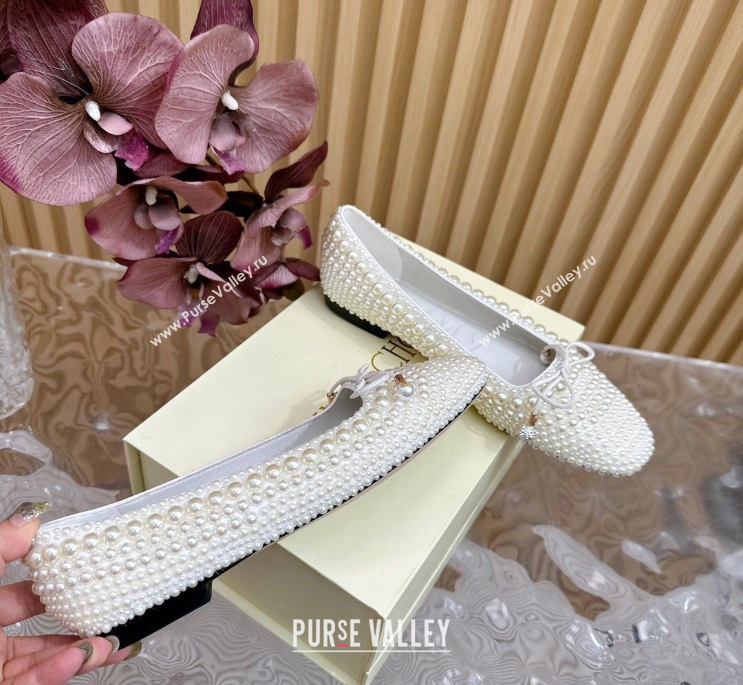 Jimmy Choo Pearls Allover Loafers Flat White 2026 JC020703 (MD-260207038)
