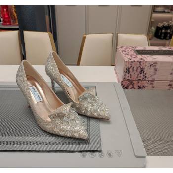 Jimmy Choo Strass Slipper Pumps 8.5cm Gold 2024 0606 (MD-240606072)