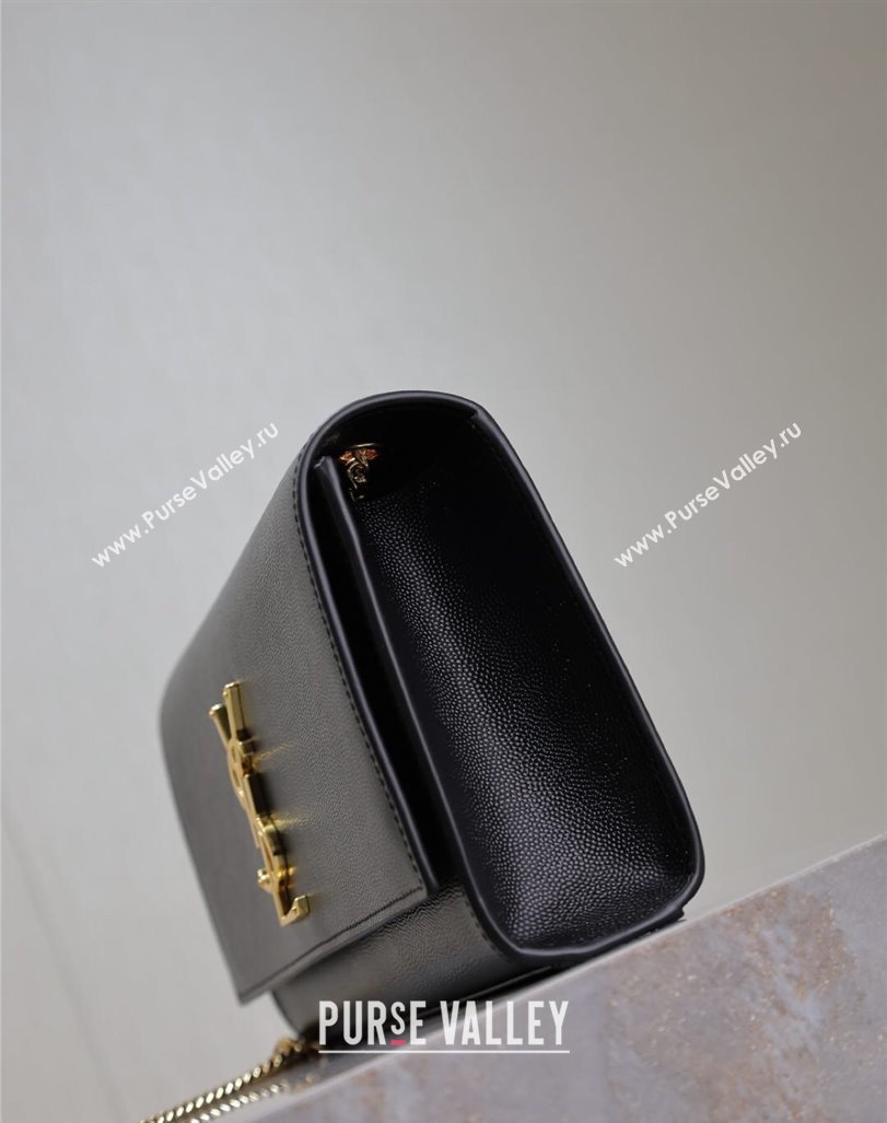 Saint Laurent Kate Medium Chain Bag in Grained Leather 364021 Black/Gold 2025 (YY-250409112)