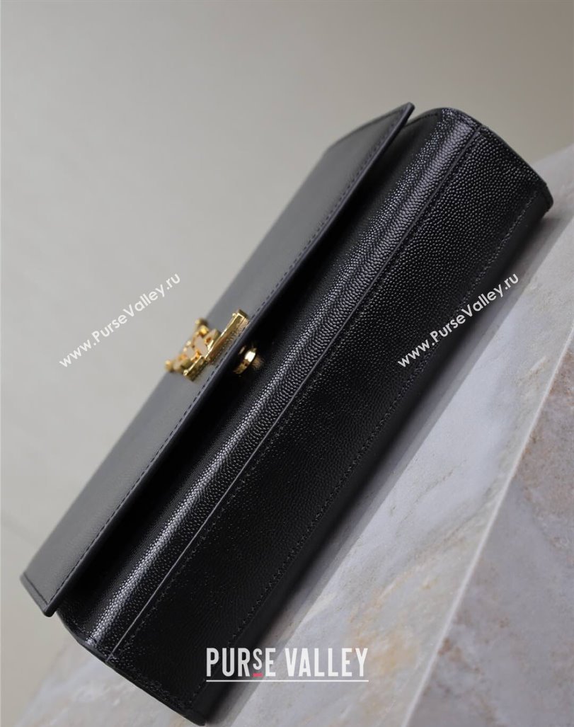 Saint Laurent Kate Medium Chain Bag in Grained Leather 364021 Black/Gold 2025 (YY-250409112)