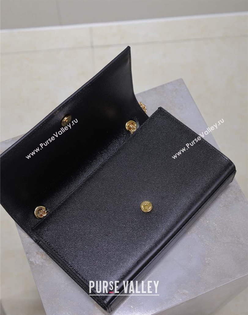 Saint Laurent Kate Medium Chain Bag in Grained Leather 364021 Black/Gold 2025 (YY-250409112)