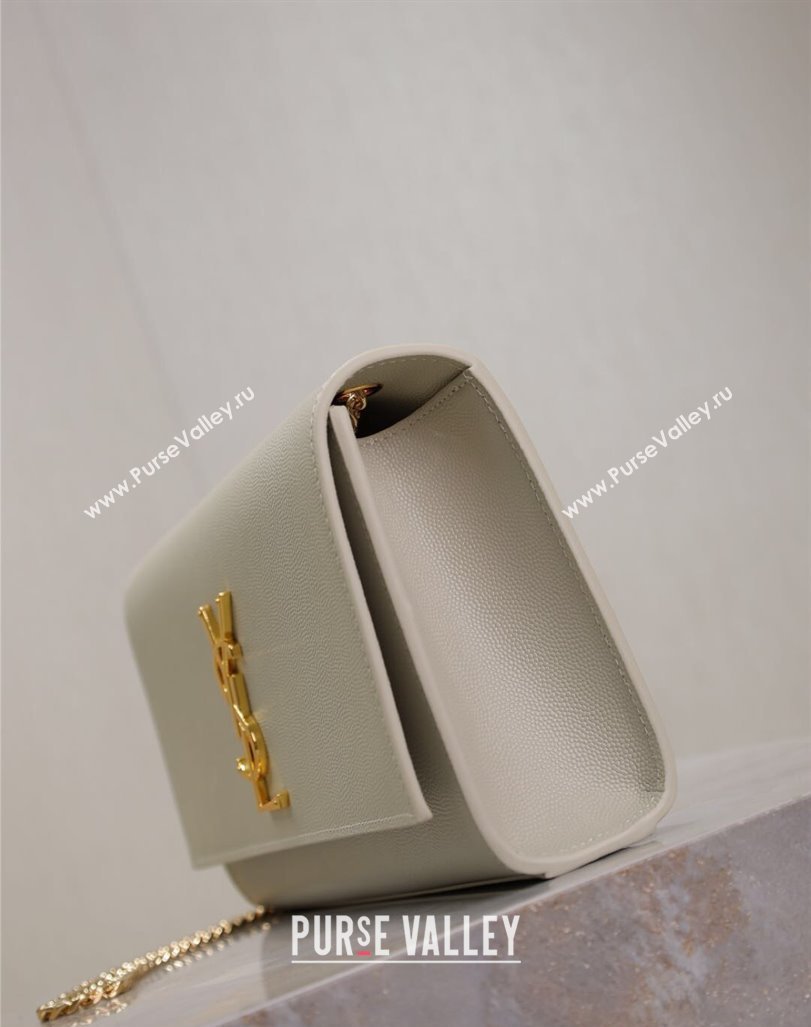 Saint Laurent Kate Medium Chain Bag in Grained Leather 364021 White 2025 (YY-250409114)