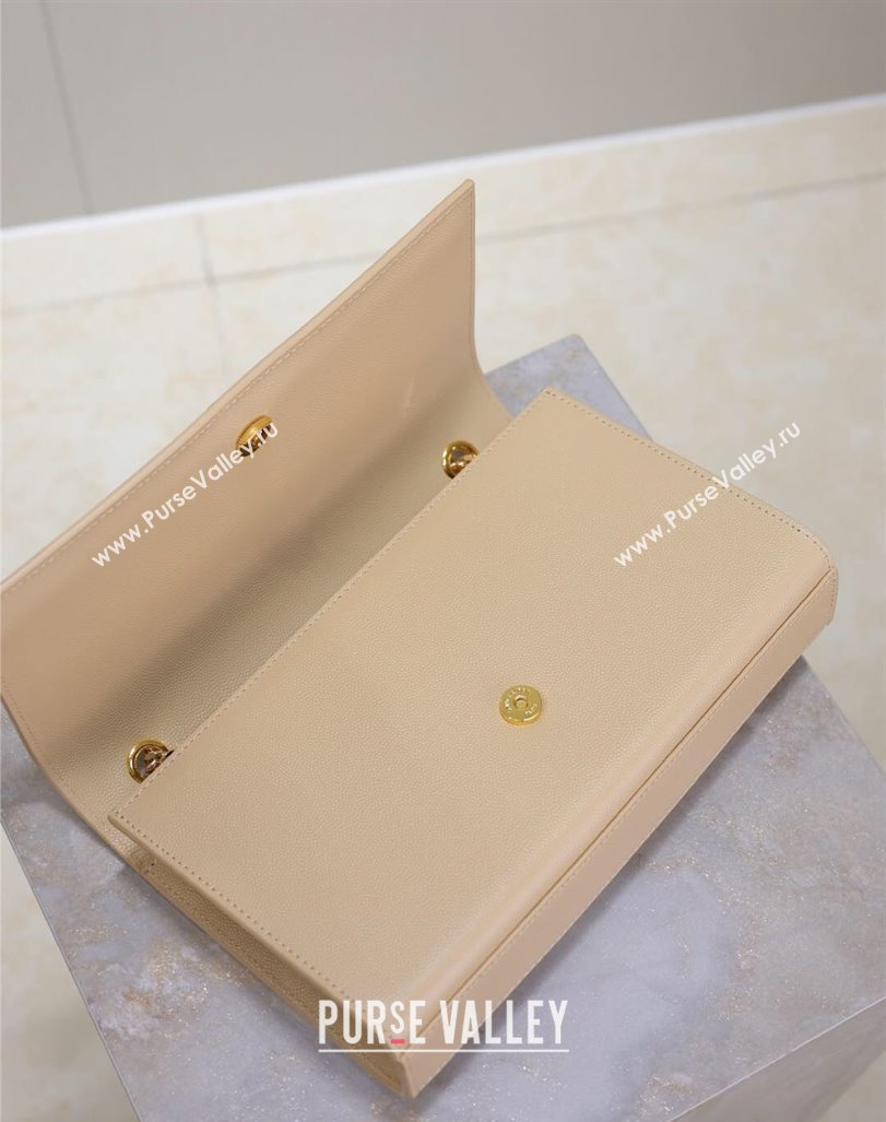 Saint Laurent Kate Medium Chain Bag in Grained Leather 364021 Apricot 2025 (YY-250409115)