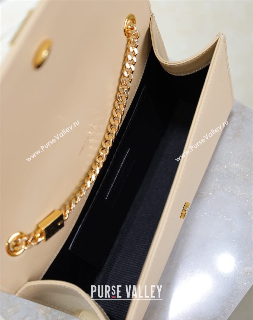 Saint Laurent Kate Medium Chain Bag in Grained Leather 364021 Apricot 2025 (YY-250409115)