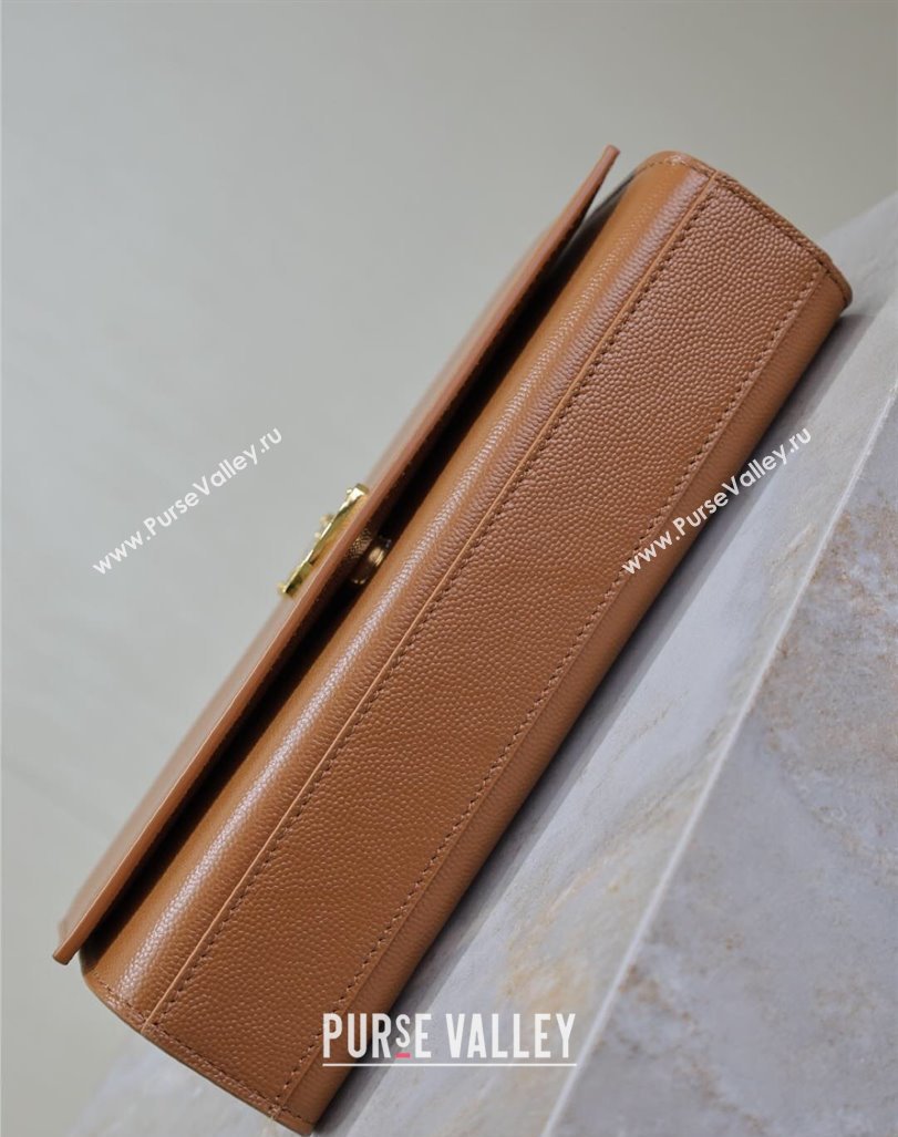 Saint Laurent Kate Medium Chain Bag in Grained Leather 364021 Brown 2025 (YY-250409116)