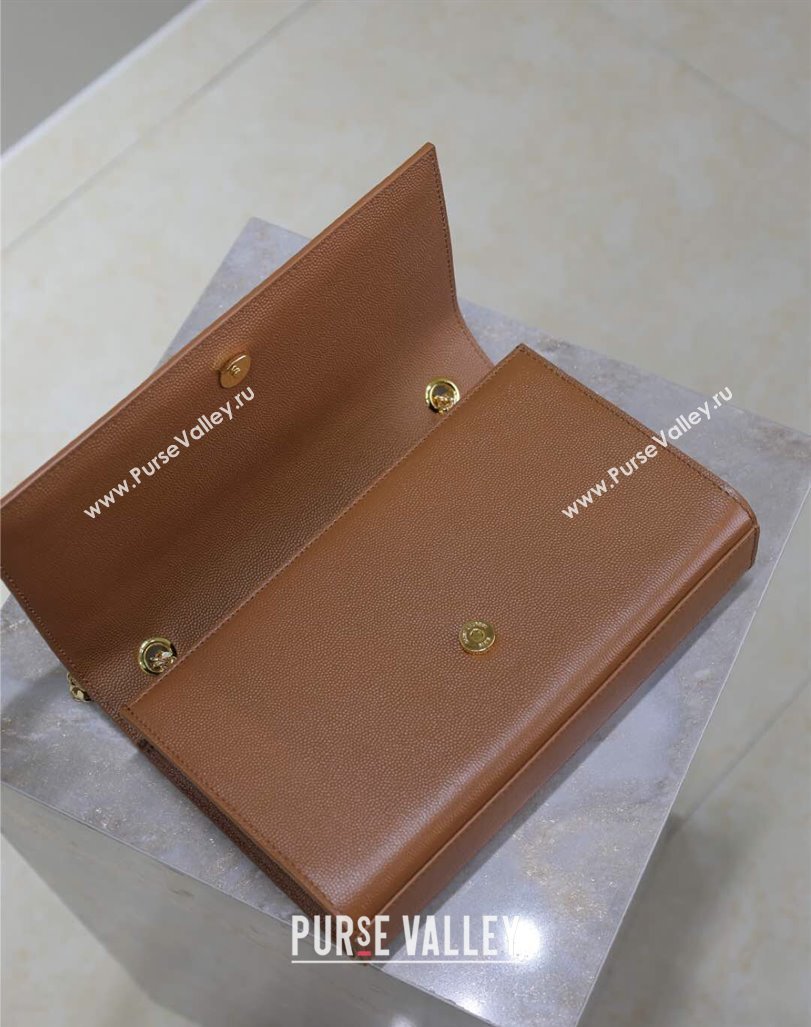 Saint Laurent Kate Medium Chain Bag in Grained Leather 364021 Brown 2025 (YY-250409116)