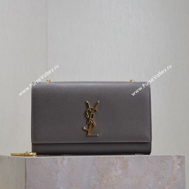 Saint Laurent Kate Medium Chain Bag in Grained Leather 364021 Grey 2025 (YY-250409117)