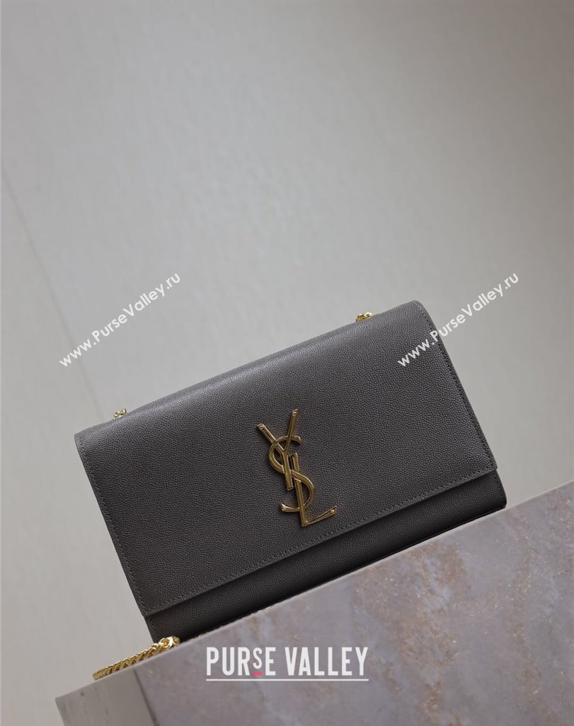 Saint Laurent Kate Medium Chain Bag in Grained Leather 364021 Grey 2025 (YY-250409117)