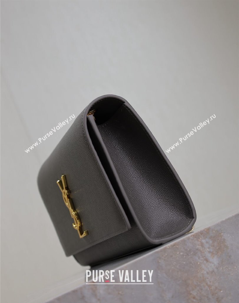 Saint Laurent Kate Medium Chain Bag in Grained Leather 364021 Grey 2025 (YY-250409117)