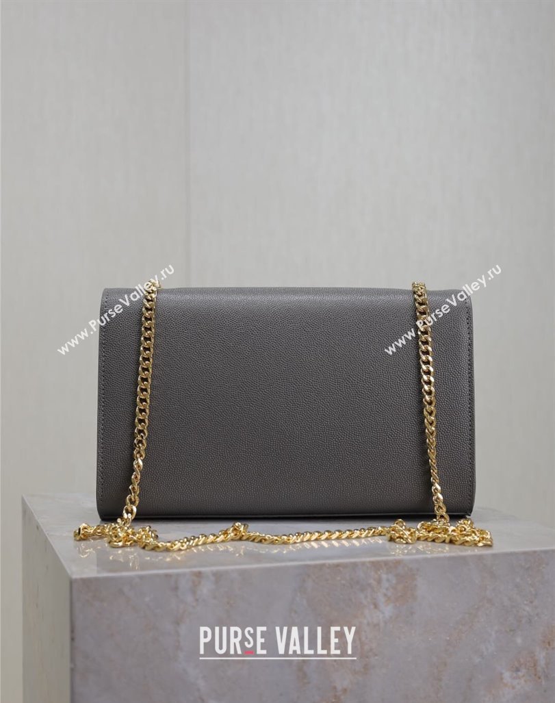 Saint Laurent Kate Medium Chain Bag in Grained Leather 364021 Grey 2025 (YY-250409117)