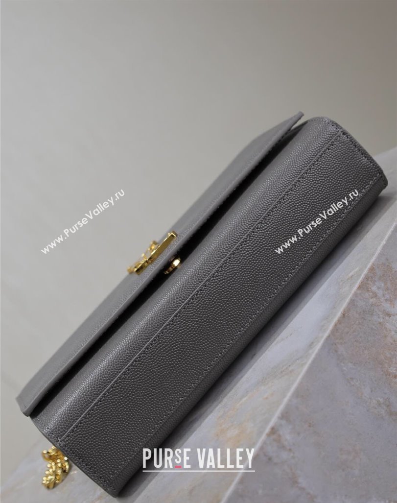 Saint Laurent Kate Medium Chain Bag in Grained Leather 364021 Grey 2025 (YY-250409117)
