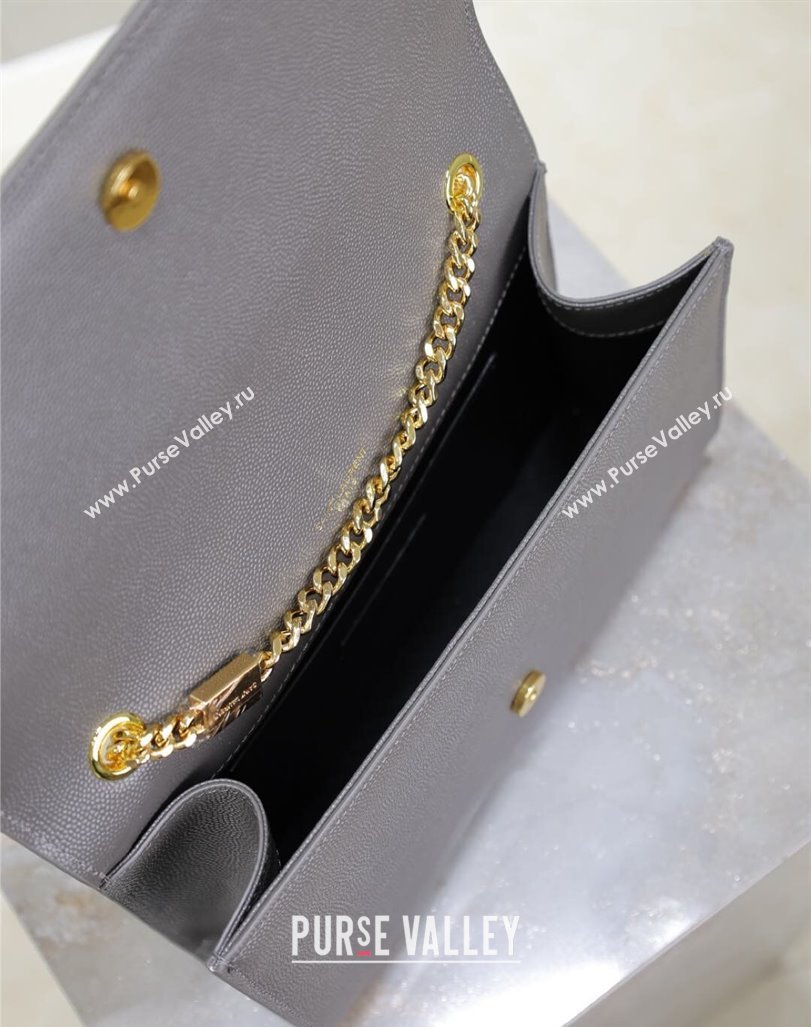 Saint Laurent Kate Medium Chain Bag in Grained Leather 364021 Grey 2025 (YY-250409117)