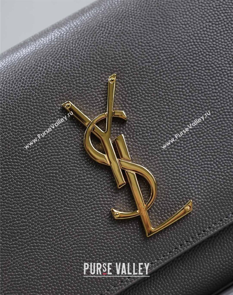 Saint Laurent Kate Medium Chain Bag in Grained Leather 364021 Grey 2025 (YY-250409117)