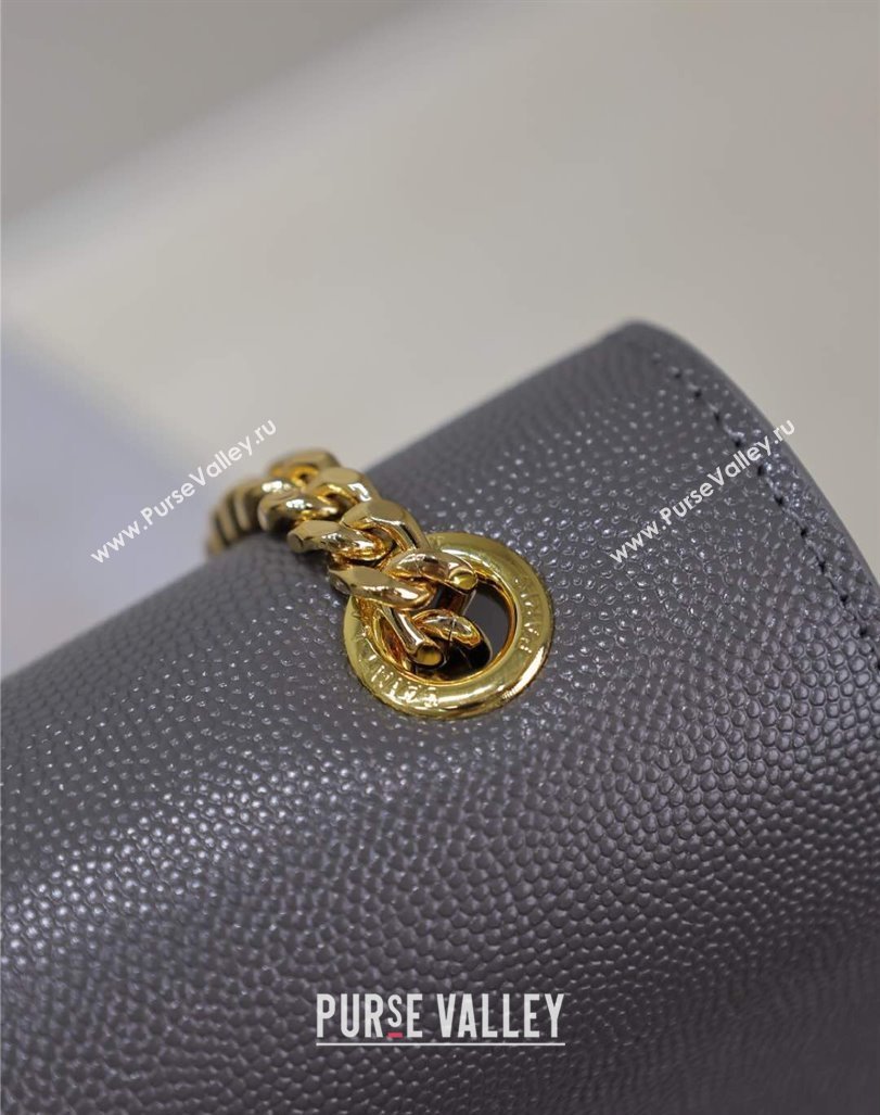 Saint Laurent Kate Medium Chain Bag in Grained Leather 364021 Grey 2025 (YY-250409117)