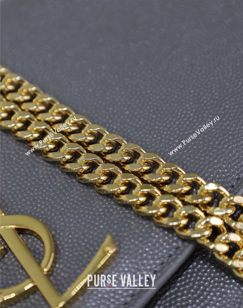 Saint Laurent Kate Medium Chain Bag in Grained Leather 364021 Grey 2025 (YY-250409117)
