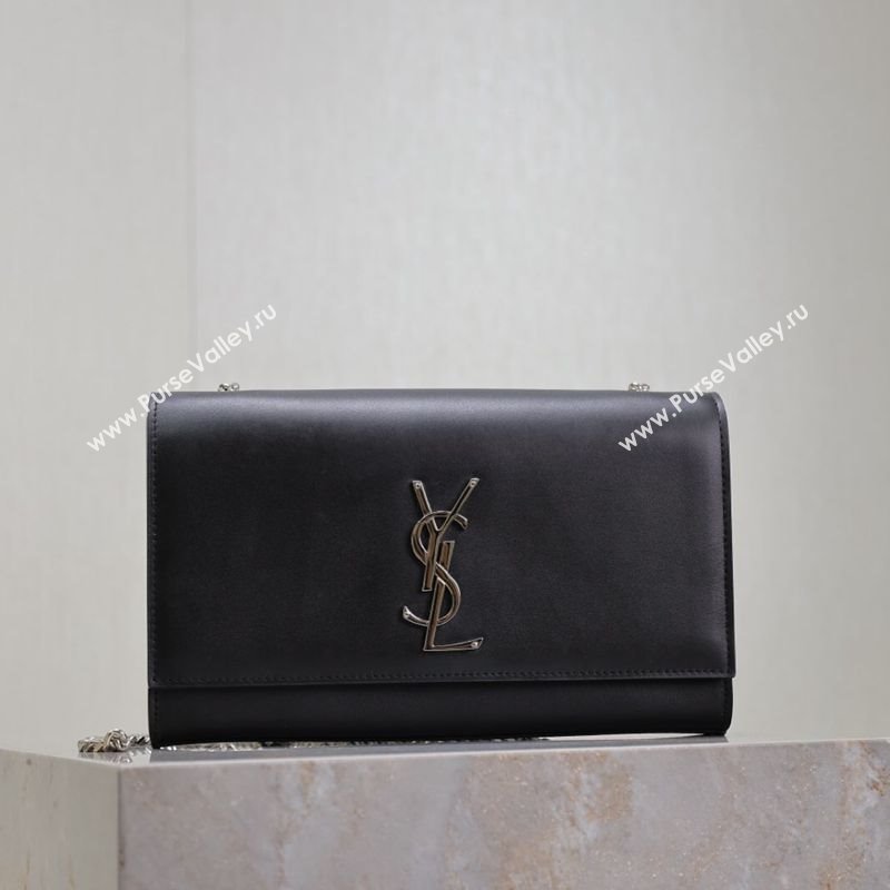 Saint Laurent Kate Medium Chain Bag in Smooth Leather 364021 Black/Silver 2025 (YY-250409119)